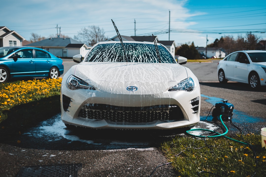white car cleaning